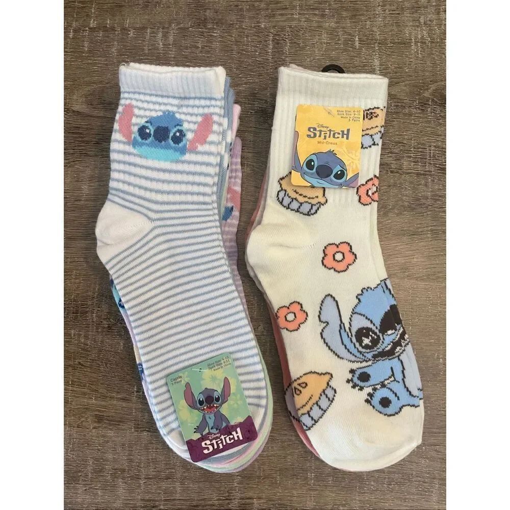 Disney STITCH 8 pr Socks 9-11
